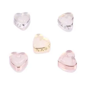 Ciondoli per accessori di gioielli fai-da-te a forma di cuore con bordi in metallo e amore.