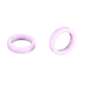 Minimalist Ceramic Ring Pendant Jewelry Accessories Black White Threaded Smooth Design Women Fashion Ring