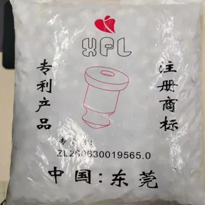 Detail view of the industrial spare parts packaging bag, showing clear product print and labels.