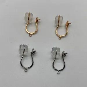 Convertitori per orecchini clip DIY, oro e argento con cuscinetti in silicone parti