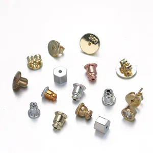 Iron Silicone Earring Backs Bullet Disc Earring Plating Findings DIY Jewelry Making Craft Accessories Components