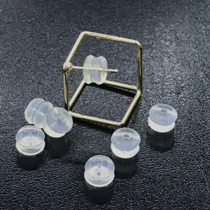 Clear Silicone Earring Backs Soft Rubber Ear Stopper Bullet Pad Findings For DIY Earring Making Jewelry Accessories