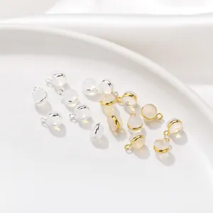 Transparent silicone earring backs with metal rings, soft rubber ear plugs for DIY jewelry.