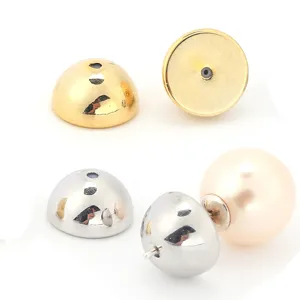 Copper Semi Sphere Earring Backs DIY Jewelry Accessories Electroplated Metal Ear Stoppers For Jewelry Making