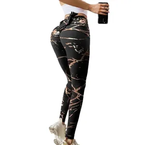 Women high waist fitness yoga pants peach hip lifting push up leggings with bow back.