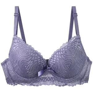 Women's plus size lace push-up bra elegant floral lingerie comfortable undergarment