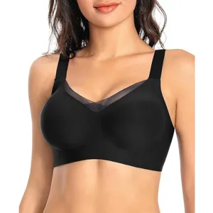 Women wireless seamless comfort bra plus size sexy solid color daily underwear apparel.