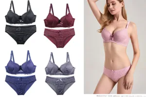 Sexy französischer Spitzen BH und Höschen Set Übergröße Damen Luxus Unterwäsche Set.