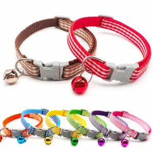 Britischer Stil Karomuster Haustierhalsband Mit Glocke Verstellbar Nylon Hund Katzen Halsband Haustier Zubehör