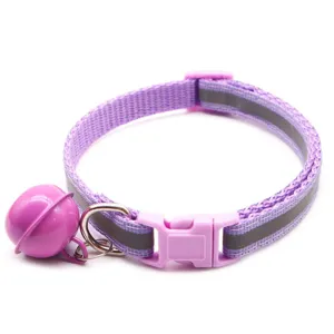 collier pour animal reflechissant de 1.0cm avec cloche mignonne et boucle de securite