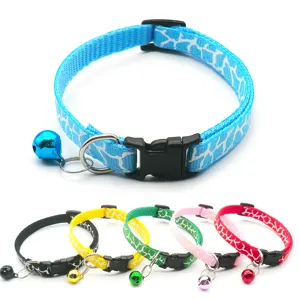 Haustier Halsband Glocke Süß Weißes Muster Nylon Kätzchen Welpe Halsgurt Einstellbar Haustier Zubehör Für Katzen Hunde Haustierbedarf