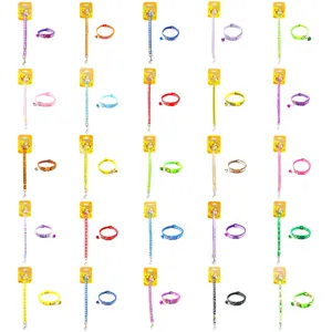 Colorful pet cat dog collar set with leash and bell, printed fabric pet neck strap.