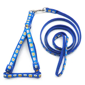 Set pettorina e guinzaglio per animali domestici, cinghia in nylon regolabile per cani.