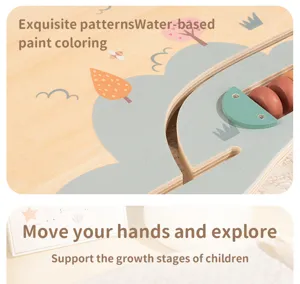 Wooden baby busy board sensory toy for infant early educational learning and hand eye coordination