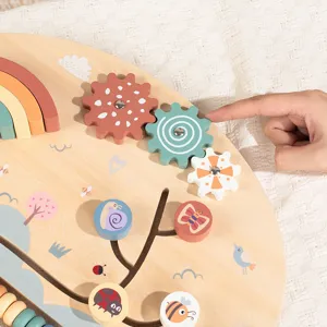 Wooden busy board toddler early education toy hand-eye coordination learning block set