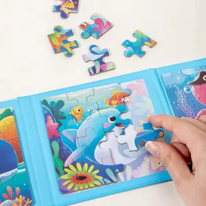 Kinder Lern-Magnetpuzzle Buch mit Ozean Tier Motiven für Kleinkinder und tolle Spielzeug