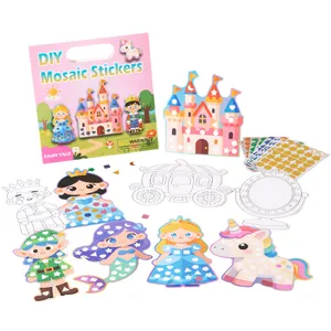 DIY mosaic stickers toy set children creative craft castle princess arts and crafts main