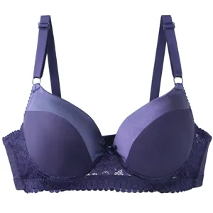 Women push up solid color lace bra comfortable sexy underwire lingerie for daily wear