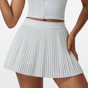 Women's Athletic Pleated Tennis Skirt Quick Dry High Waist Golf Skorts With Pockets Anti Glare Fitness Sports Skirt