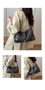 Borsa a tracolla vintage retrò da donna, stile casual con fibbie e dettagli in metallo.