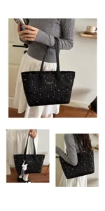 Dames zwarte ster print tote tas grote capaciteit schoudertas casual shopper handtas mode