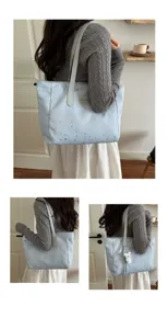 Stijlvolle blauwe sterren print tote tas grote capaciteit schoudertas casual mode