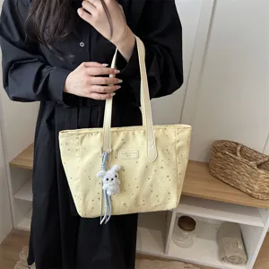 Koreaanse stijl grote capaciteit schouder tas voor vrouwen, trendy sterren ontwerp voor dagelijks pendelen.