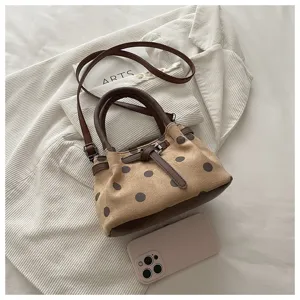 Koreaanse stijl polkadot handtas retro schoudertas elegante dagelijkse detailweergave