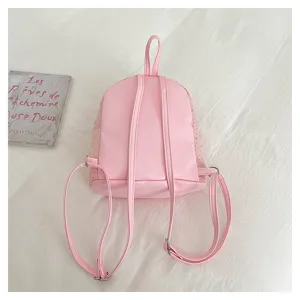 Cute pink mini backpack for women fashion stylish casual school bag synthetic leather daily use