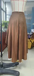 Retro Western Wildleder Spitzen Patchwork unregelmäßiger langer Rock Damen braun Maxi Rock.