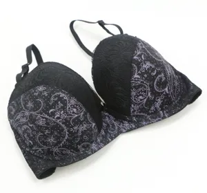 Sexy women push-up lace printed bra color matching plus-size comfort underwear brassiere top