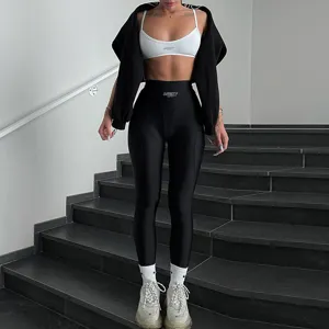 Femme taille haute serrée leggings mode sport décontracté pantalon long pour entraînement.