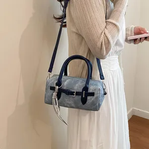 Bolso de mano Boston estilo coreano casual mujer diario trabajo PU cuero bandolera