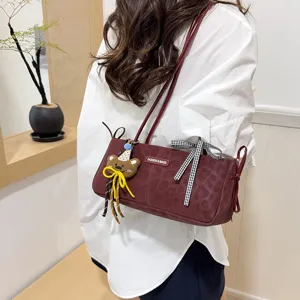 Panterprint strik retro schoudertas voor dames, stijlvolle grote casual handtas dagelijks.