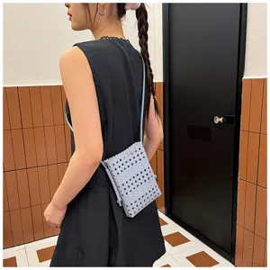 Ete mode sac bandouillere mini tresse souple en cuir elegant sac a epaule tendance