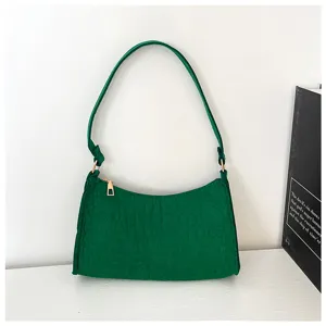 Grüne Damen Achseltasche Schultertasche, modische Retro Design Handtasche für Alltag.