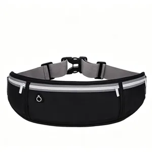 Riñonera deportiva impermeable para correr con correa ajustable y conector para auriculares