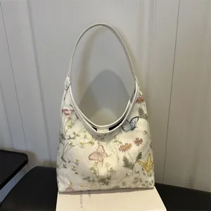 Nuevo Estilo Chino Bolso de Hombro Bordado Moda Encaje Étnico Floral Crescent Bolso de Mujer Casual Commuting Handbag