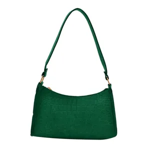 Grüne Kroko-Muster Damen Schultertasche Trend lässige Vintage Handtasche Stil Alltag
