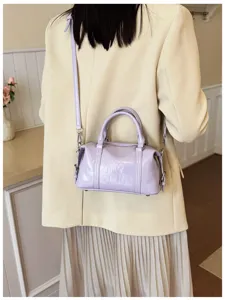 Mujer elegante bolso de mano Boston violeta claro bolso cruzado de hombro elegante