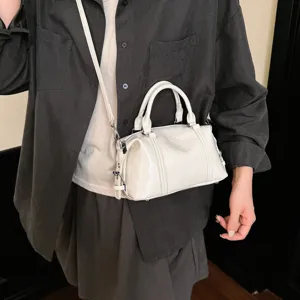 Bolso Boston estilo coreano retro con letras grabadas para mujer bolso cruzado elegante