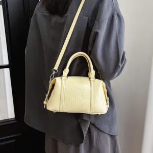 2026 Verano Nuevo Vintage Letra Boston Bolsos Mujer Coreano Nicho Diseño Bolso