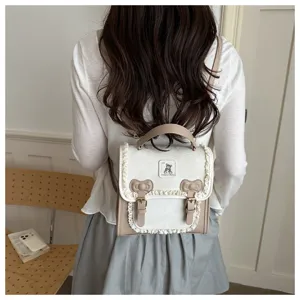 Sweet style women backpack casual small crossbody lace trim cute daily shoulder bag
