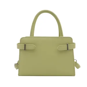 Green minimalist top-handle shoulder bag for women stylish casual crossbody handbag