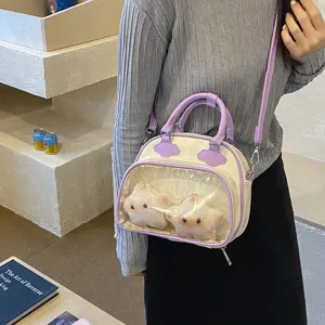 Sac ita transparent élégant avec des étoiles en peluche pour un usage quotidien.