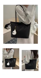 Schwarze vintage texturierte Tote Tasche Damen Mode lässige Pendler Schulter große Handtasche