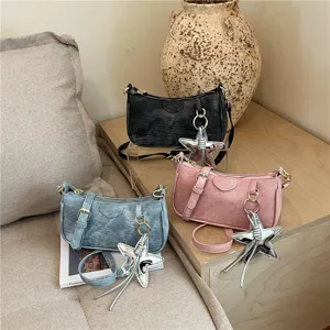 Detailed view of stylish Korean casual women shoulder crossbody bag featuring a unique star charm.