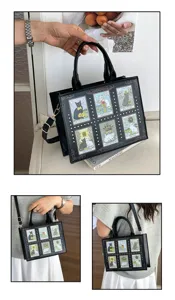 Vintage cat tarot card tote bag, stylish retro shoulder crossbody handbag for women daily.