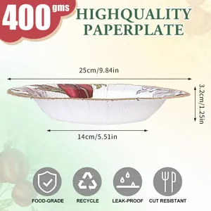 Assiette en carton jetable de qualite avec motif grenade rouge 400g fete 25cm