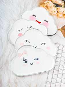 Cute cloud paper plates set with gold foil edge, perfect for children birthday party decor.
